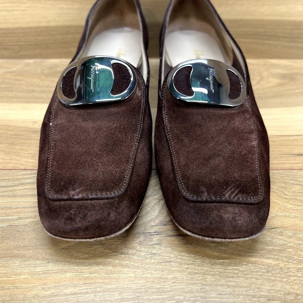 Salvatore Ferragamo Womens Size 10 AA Brown Suede Pumps - Picture 4 of 10